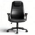 Leather office chair with adjustable headrest and rolling base 50 x 50 x 100cm