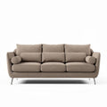 Fabric sofa with cylindrical armrests and stainless steel legs 210 x 90 x 85cm
