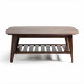 Modern wooden coffee table with open shelf 120 x 75 x 45cm brown