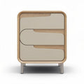 Wooden nightstand with modern design and two drawers 45 x 40 x 50cm
