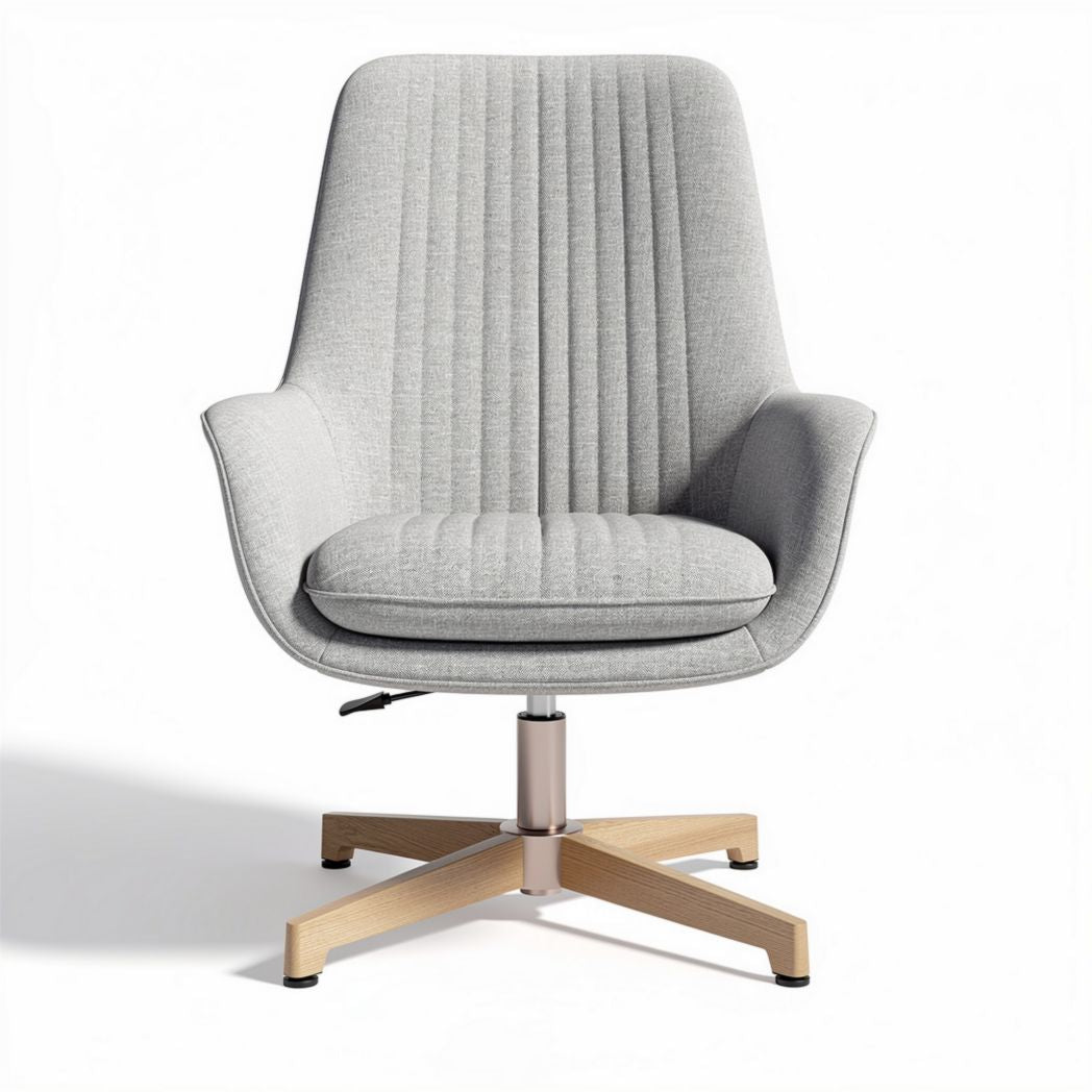 Mid-century modern armchair with fabric upholstery and wooden base 70 x 70 x 100cm